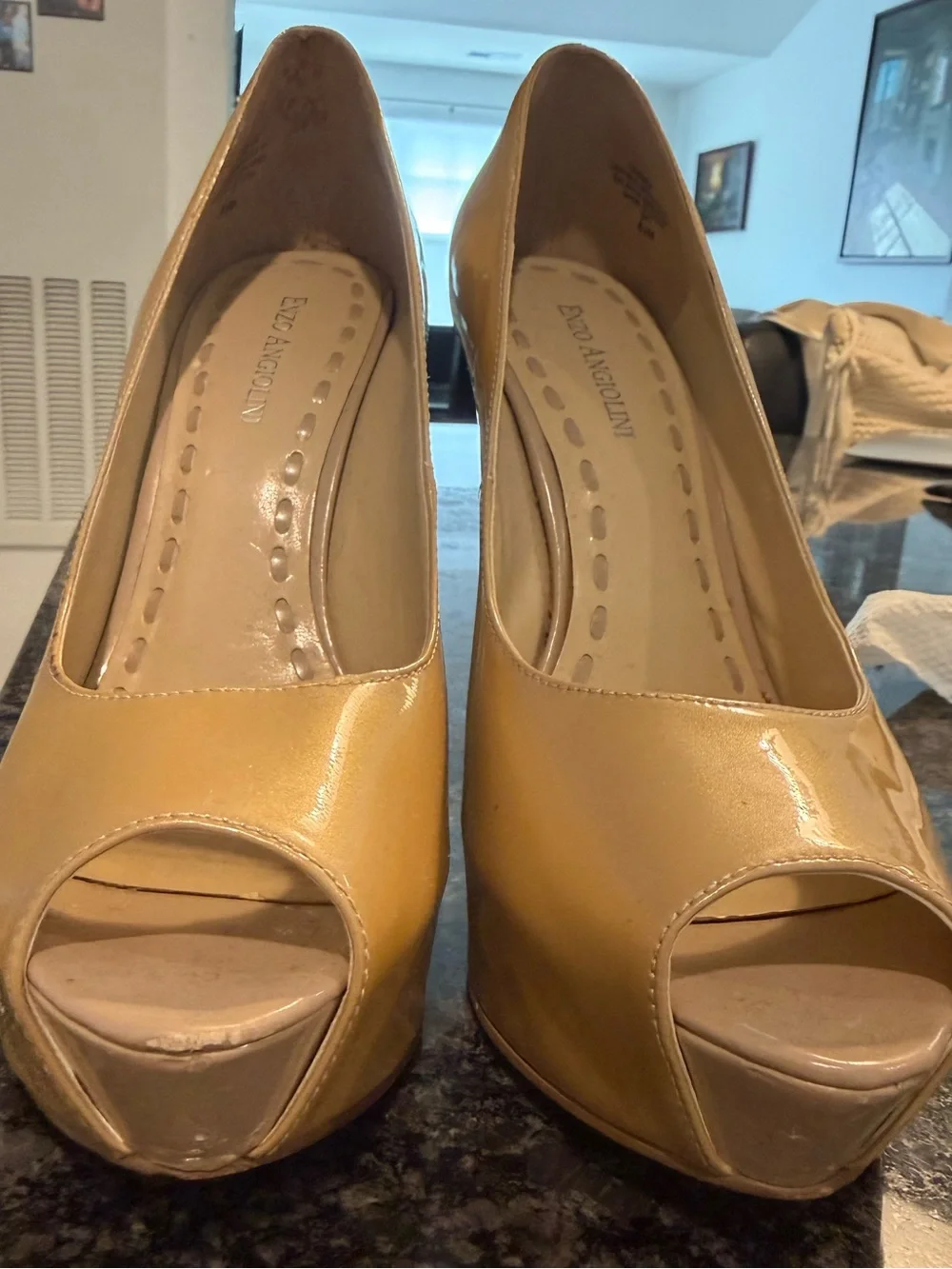 Enzo Angiolini Nude Patent Platform Pump
